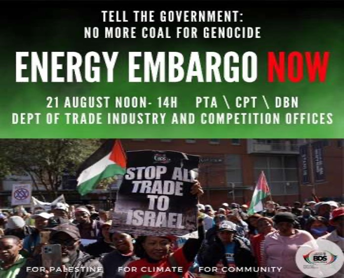 Stop South African Coal Exports to Genocidal, Apartheid Israel!