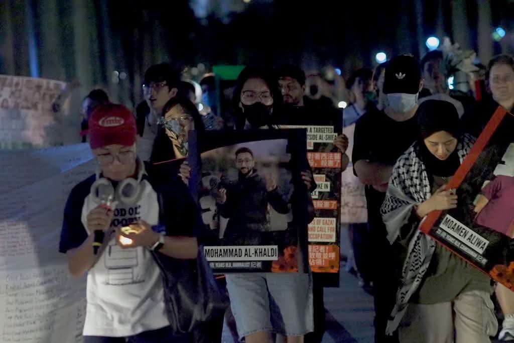 聲援巴勒斯坦 　大學社團台大總圖前「申請場地」晚會
