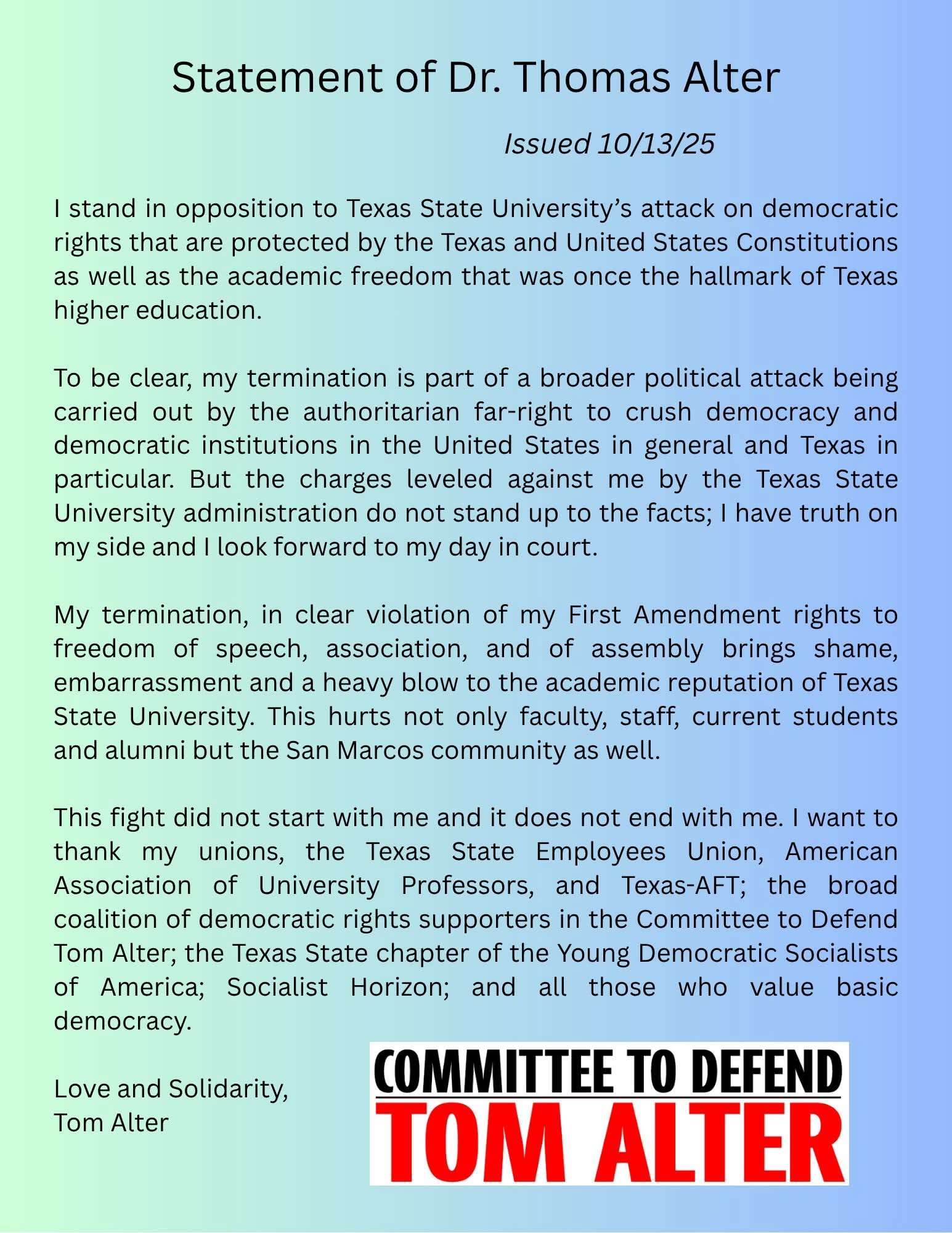 STATEMENT !